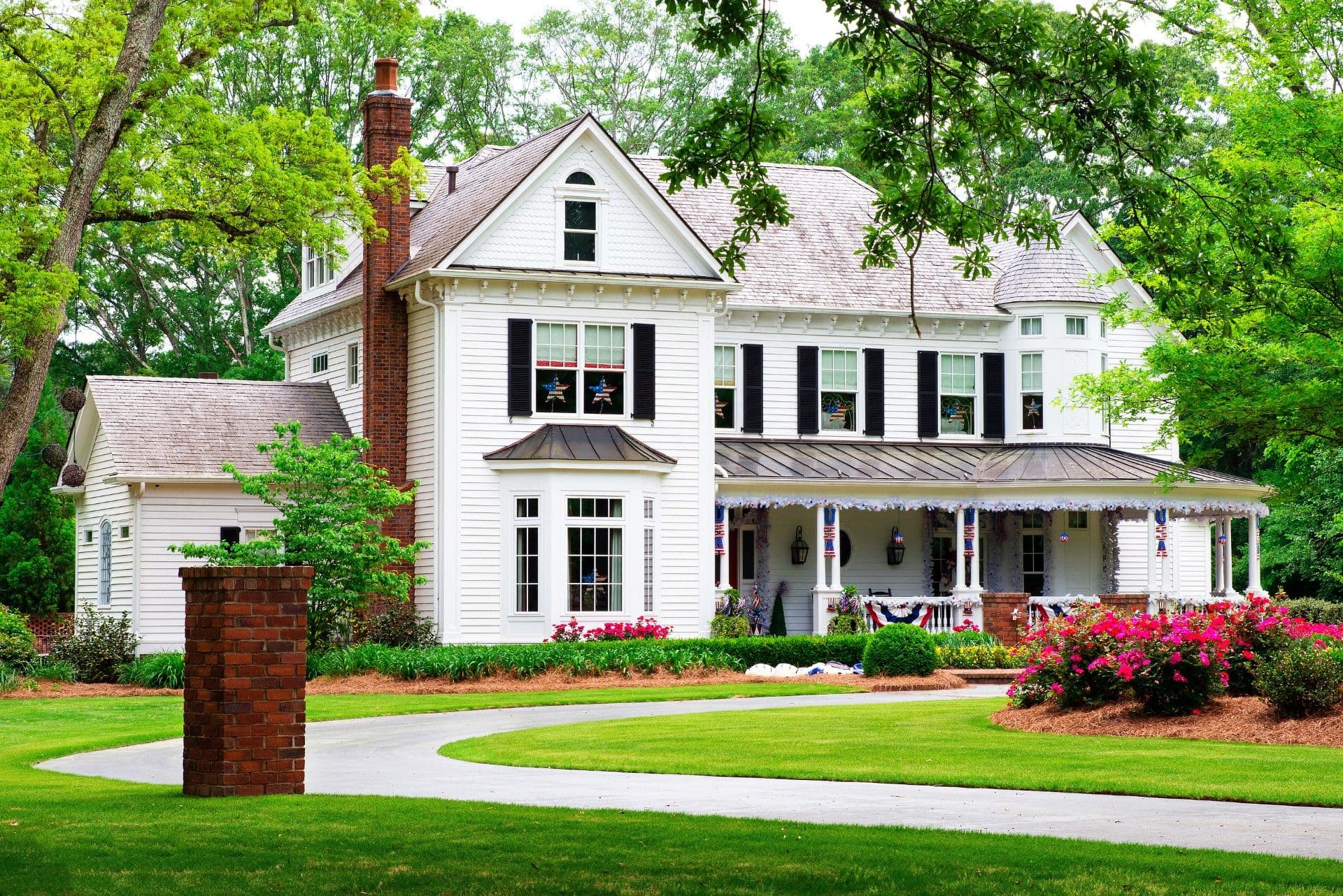 Exterior of home, windows